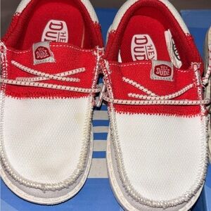 Hey Dude Kids Moccasins in Red and White